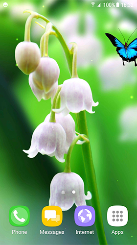 Screenshots of the live wallpaper Lilies of the valley for Android phone or tablet.
