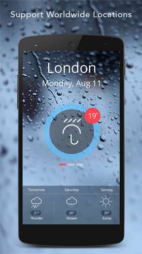 Screenshots of the live wallpaper Live weather for Android phone or tablet.
