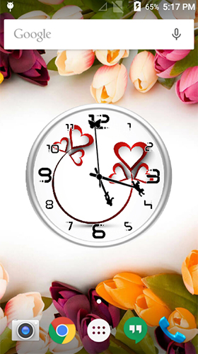 Screenshots of the live wallpaper Love: Clock by Lo Siento for Android phone or tablet.