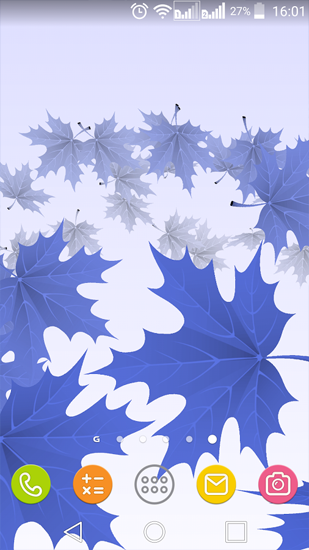 Screenshots of the live wallpaper Maple Leaves for Android phone or tablet.