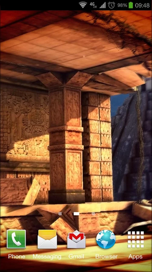 Screenshots of the live wallpaper Mayan Mystery for Android phone or tablet.