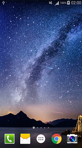 Screenshots of the live wallpaper Meteors sky for Android phone or tablet.