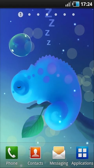 Screenshots of the live wallpaper Mini Chameleon for Android phone or tablet.