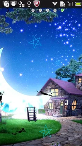 Screenshots of the live wallpaper Moon slide for Android phone or tablet.