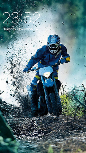 Screenshots of the live wallpaper Motocross for Android phone or tablet.
