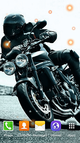 Screenshots of the live wallpaper Motorcycle by Free Wallpapers and Backgrounds for Android phone or tablet.
