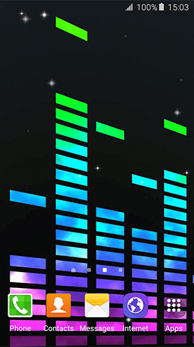 Screenshots of the live wallpaper Music by Free Wallpapers and Backgrounds for Android phone or tablet.
