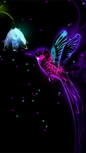Screenshots of the live wallpaper Neon animals by Thalia Photo Art Studio for Android phone or tablet.