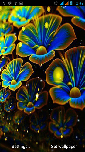 Screenshots of the live wallpaper Neon flowers by Live Wallpapers Gallery for Android phone or tablet.