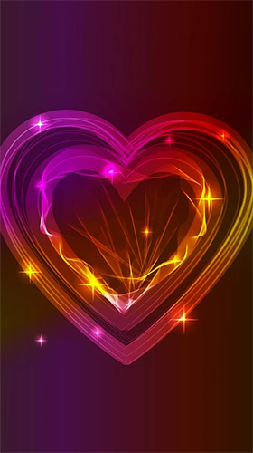Screenshots of the live wallpaper Neon hearts by Creative Factory Wallpapers for Android phone or tablet.