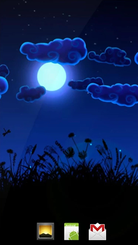Screenshots of the live wallpaper Night Nature for Android phone or tablet.