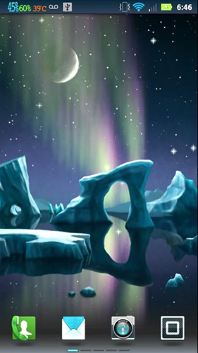 Screenshots of the live wallpaper Northern lights by Lucent Visions for Android phone or tablet.