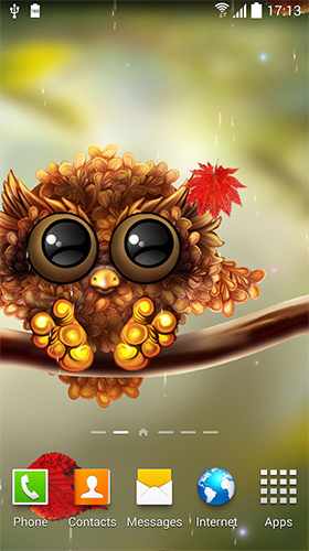 Screenshots of the live wallpaper Owl by Live Wallpapers 3D for Android phone or tablet.