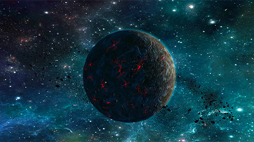 Screenshots of the live wallpaper Planet 3D for Android phone or tablet.