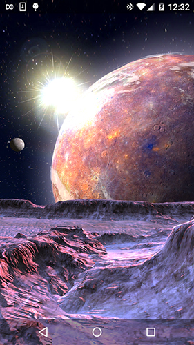 Screenshots of the live wallpaper Planet X 3D for Android phone or tablet.