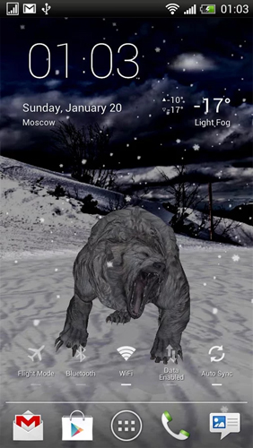 Screenshots of the live wallpaper Pocket Bear for Android phone or tablet.