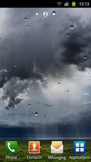 Screenshots of the live wallpaper Rain for Android phone or tablet.