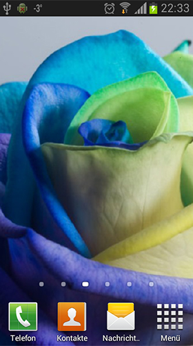 Screenshots of the live wallpaper Rainbow roses for Android phone or tablet.