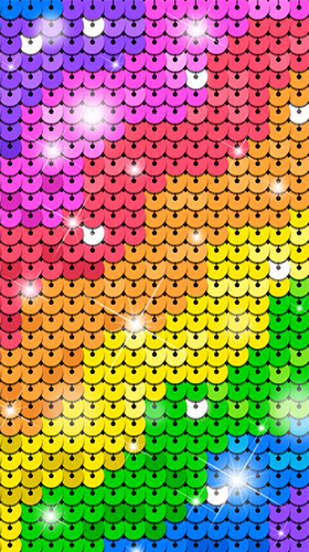 Screenshots of the live wallpaper Rainbow sequin flip for Android phone or tablet.