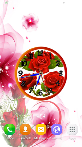 Screenshots of the live wallpaper Rose clock by Mobile Masti Zone for Android phone or tablet.