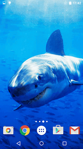 Screenshots of the live wallpaper Sharks by Fun Live Wallpapers for Android phone or tablet.
