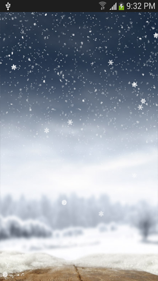 Screenshots of the live wallpaper Snowfall for Android phone or tablet.