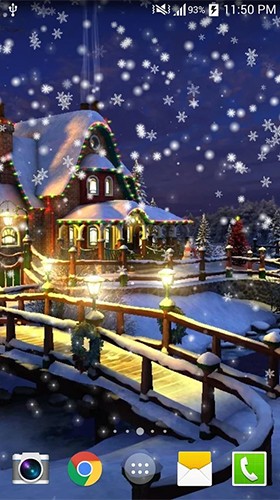 Screenshots of the live wallpaper Snowy night by Live wallpaper HD for Android phone or tablet.