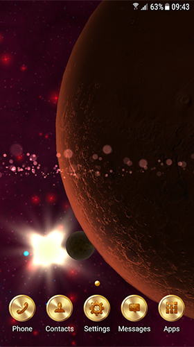 Screenshots of the live wallpaper Solar system for Android phone or tablet.