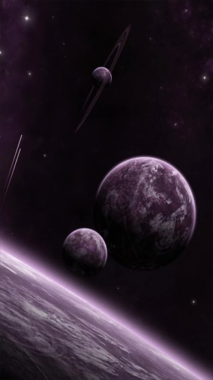Screenshots of the live wallpaper Space for Android phone or tablet.