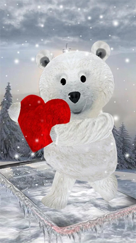Screenshots of the live wallpaper Teddy bear: Love 3D for Android phone or tablet.