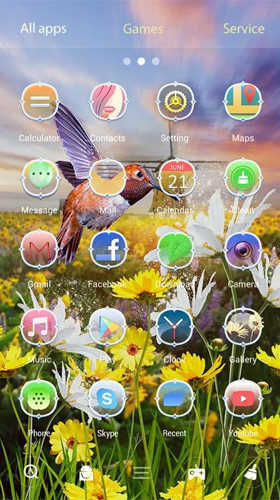 Screenshots of the live wallpaper Tranquility 3D for Android phone or tablet.