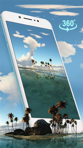 Screenshots of the live wallpaper Tropical island 3D for Android phone or tablet.