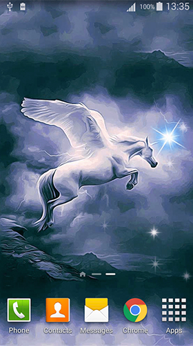Screenshots of the live wallpaper Unicorn by Cute Live Wallpapers And Backgrounds for Android phone or tablet.