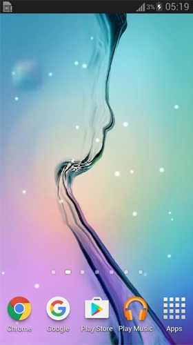 Screenshots of the live wallpaper Water galaxy for Android phone or tablet.