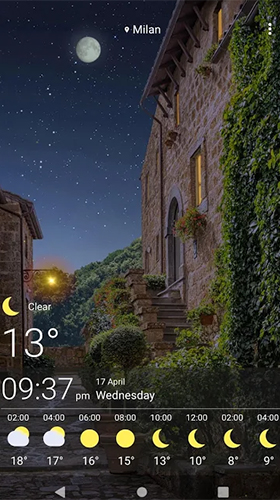 Screenshots of the live wallpaper Weather by SkySky for Android phone or tablet.