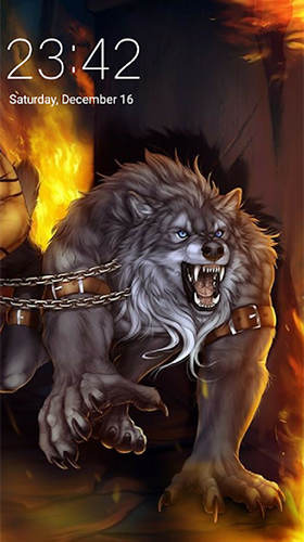 Screenshots of the live wallpaper Werewolf for Android phone or tablet.