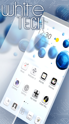 Screenshots of the live wallpaper White tech for Android phone or tablet.