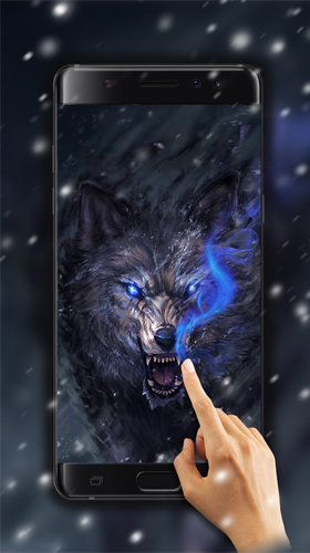 Screenshots of the live wallpaper Wolf spirit for Android phone or tablet.