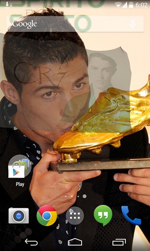 Screenshots of the live wallpaper 3D Cristiano Ronaldo for Android phone or tablet.