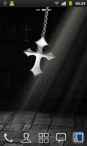 Screenshots of the live wallpaper 3D cross for Android phone or tablet.