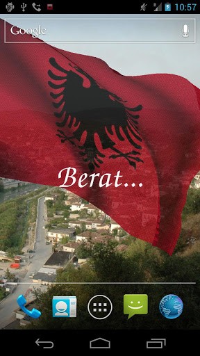 Screenshots of the live wallpaper 3D flag of Albania for Android phone or tablet.