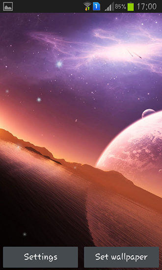 Screenshots of the live wallpaper Alien worlds for Android phone or tablet.