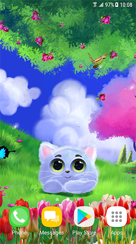 Full version of Android apk livewallpaper Animated cat for tablet and phone.