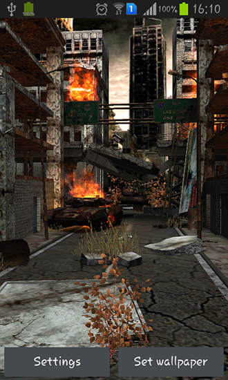 Screenshots of the live wallpaper Apocalypse 3D for Android phone or tablet.