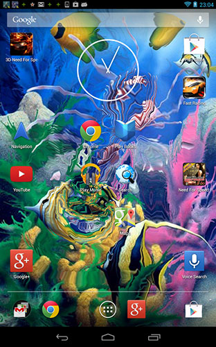 Screenshots of the live wallpaper Aquarium 3D by Shyne Lab for Android phone or tablet.