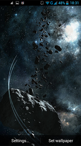 Full version of Android apk livewallpaper Asteroids by LWP World for tablet and phone.