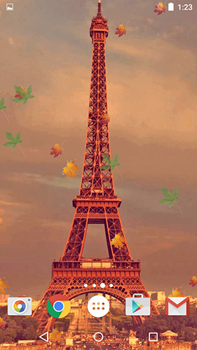 Screenshots of the live wallpaper Autumn in Paris for Android phone or tablet.