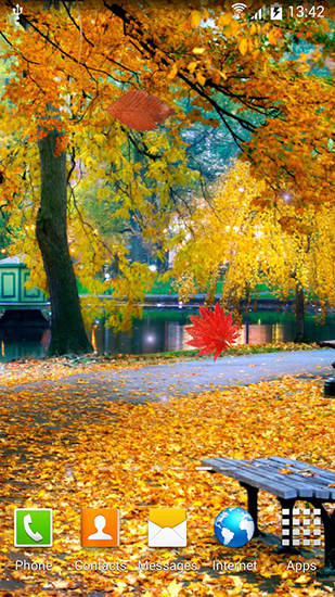 Screenshots of the live wallpaper Autumn landscape for Android phone or tablet.