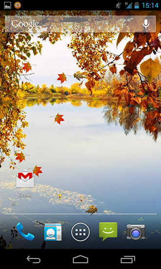 Screenshots of the live wallpaper Autumn river HD for Android phone or tablet.