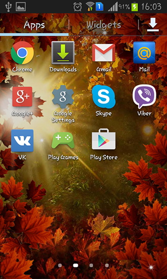 Screenshots of the live wallpaper Autumn sun for Android phone or tablet.